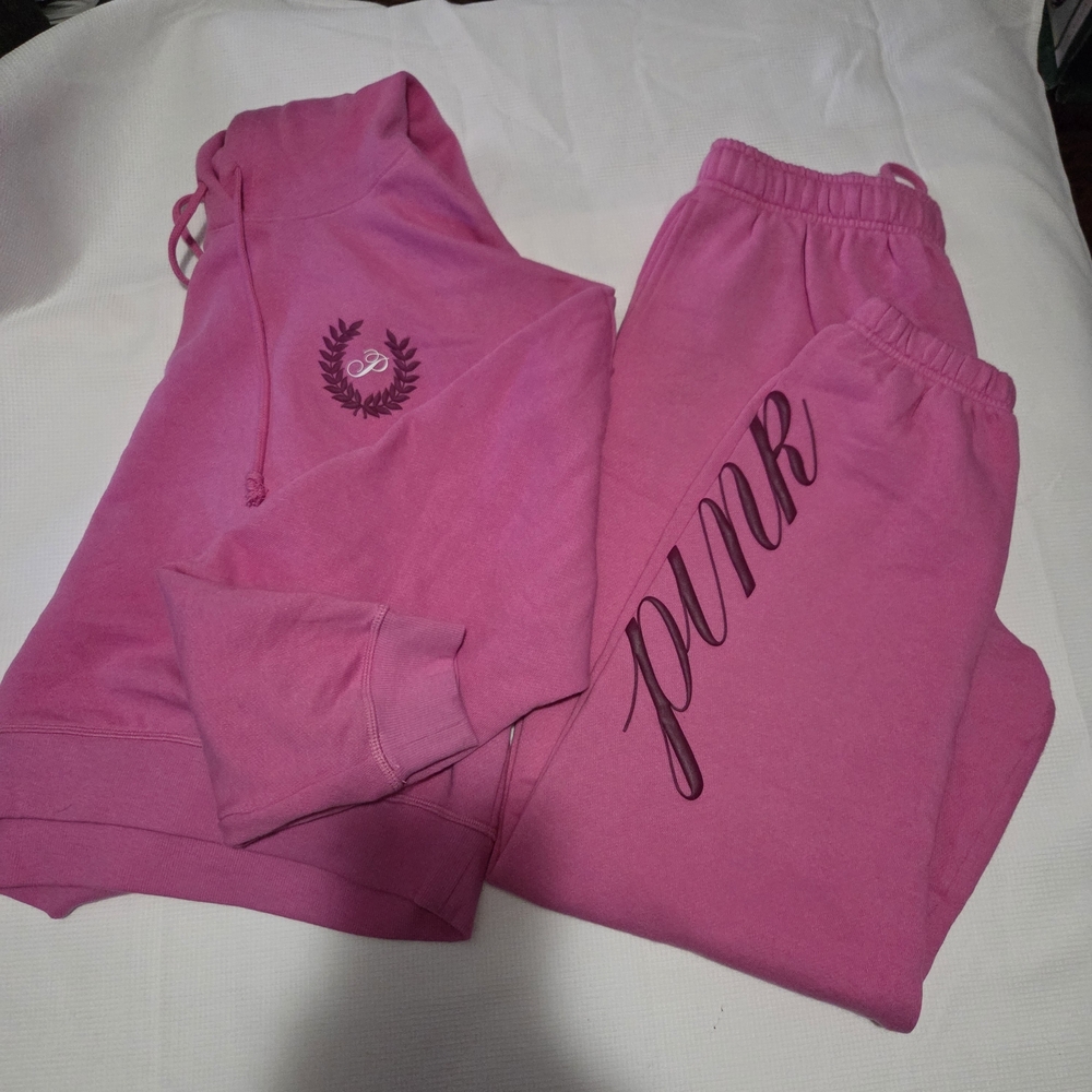 Pink Hoodie and Sweatpants Set